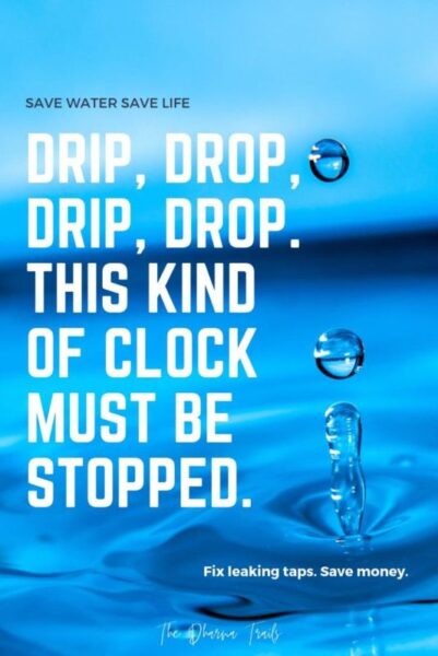 water drops with text overlay "Drip drop drip drop, this kind of clock must be stopped"