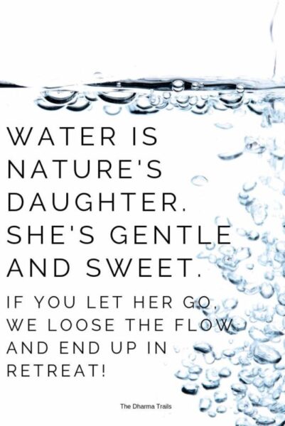 image of water with save water slogan text overlay "water is nature's daughter, she's gentle and sweet. if you let her go, we loose the flow and end up in retreat"