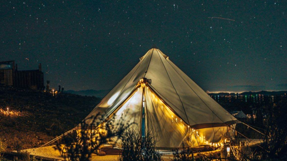 beyond the eco hotel in glamping tent
