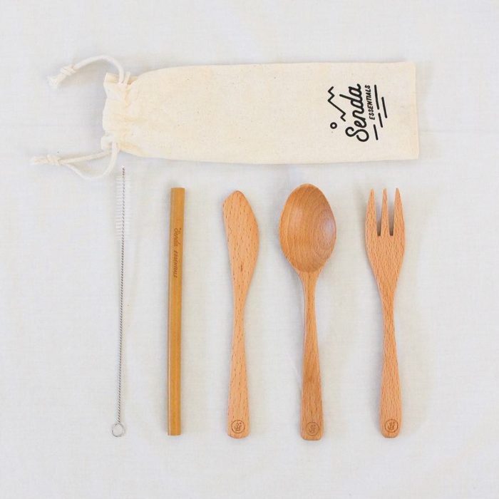 eco store bamboo cutlery set