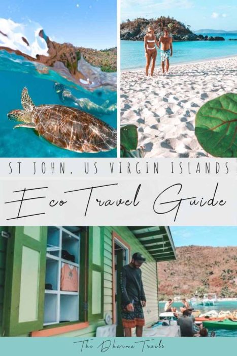 girl with turtle and floating bar text overlay things to do in st John Virgin Islands