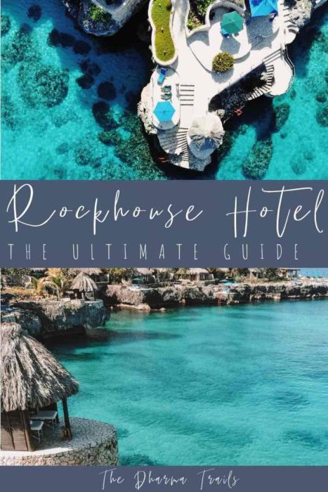 aerial views of the Rockhouse hotel Jamaica with text overlay