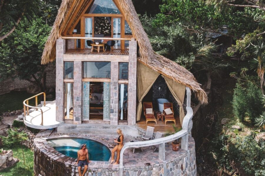 Couple staying in the master deluxe suite La Fortuna Lake Atitlan Guatemala