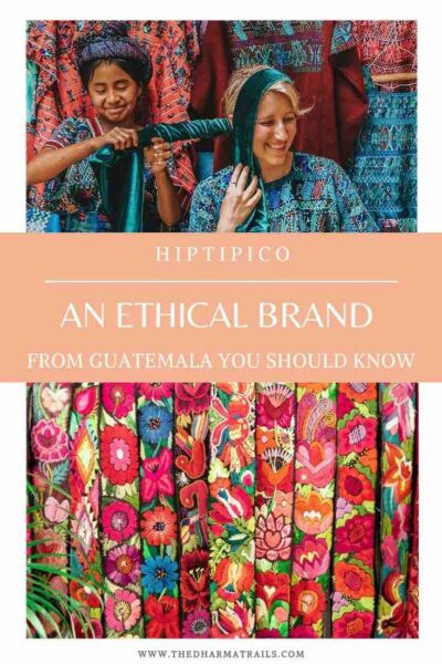 Girl with Hiptipico fabric in Guatemala with text overlay and ethical brand tour