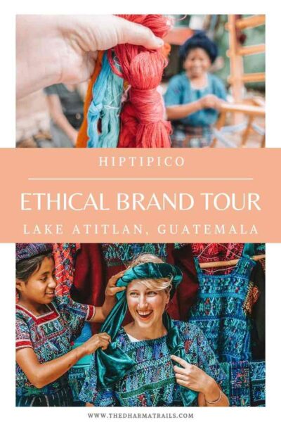 Girl with Hiptipico fabrics in Guatemala with text overlay ethical brand tour