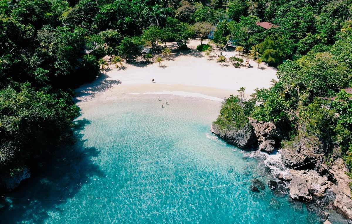 Aerial footage of Frenchman's Cove Jamaica
