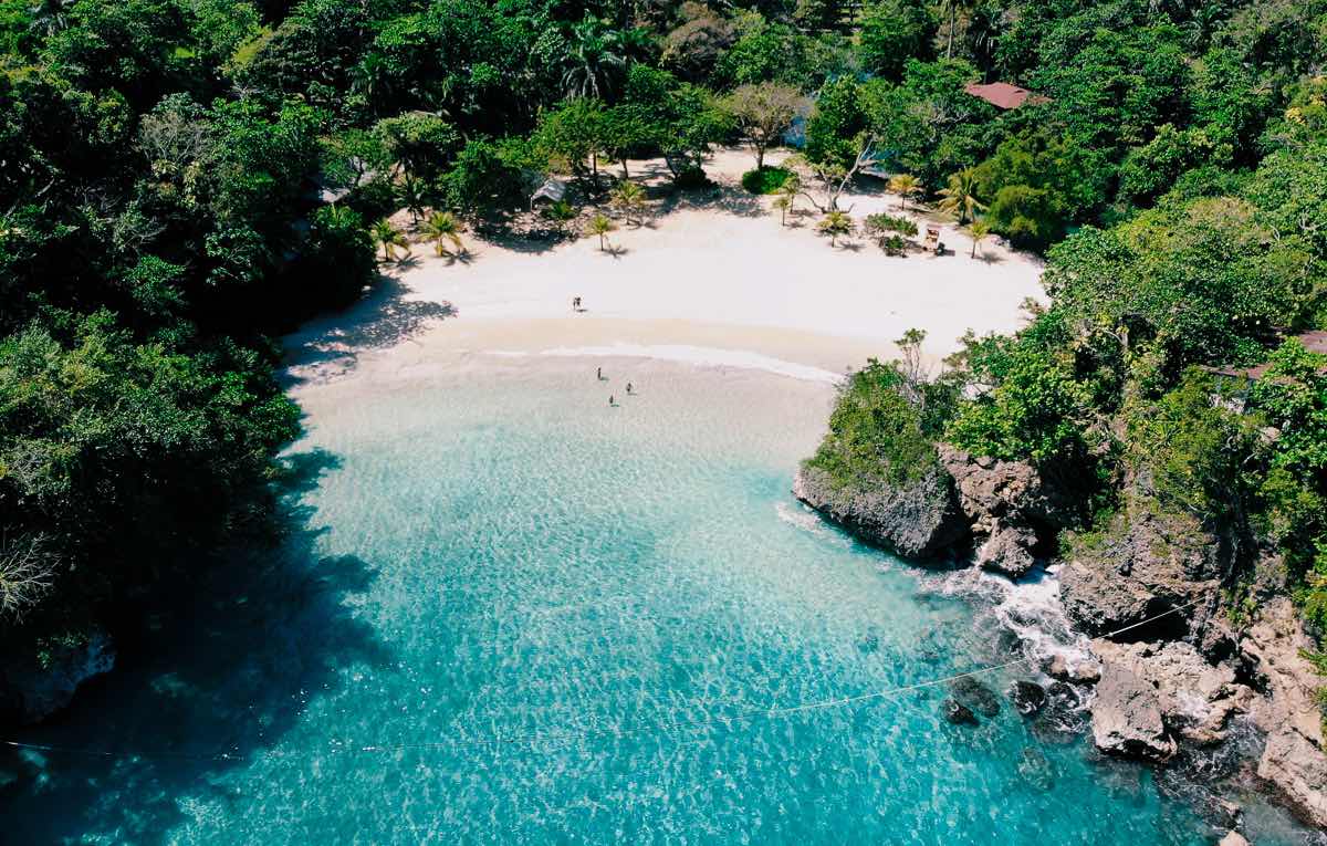 Aerial footage of Frenchman's Cove Jamaica