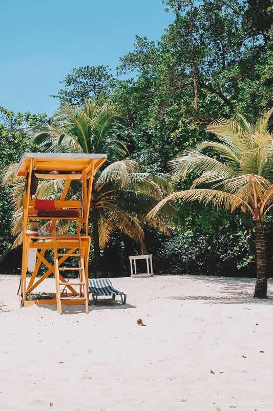 Life guard tower at beach in Jamaica