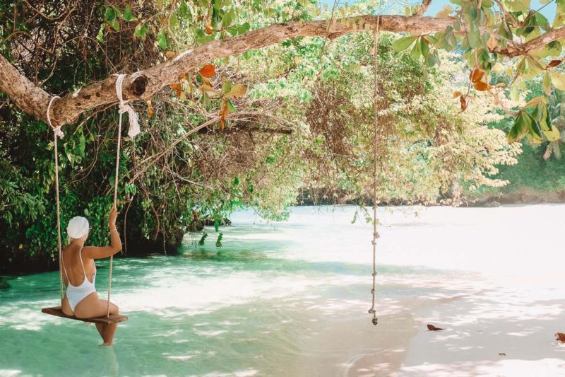 Overwater swing at Frenchman's Cove