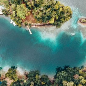 blue lagoon Jamaica aerial view
