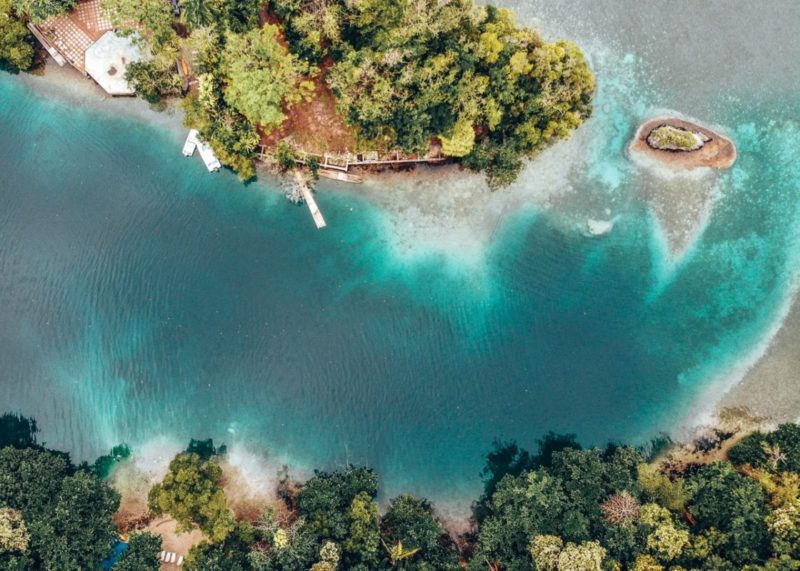 blue lagoon Jamaica aerial view