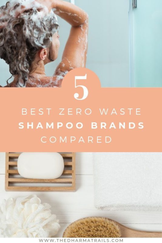Shampoo in girls hair with text overlay 5 Best Zero Waste Shampoo Brands Compared