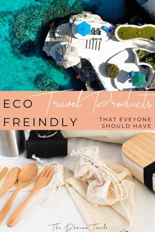 aerial view of eco resort and travel products with tex overlay eco friendly products 