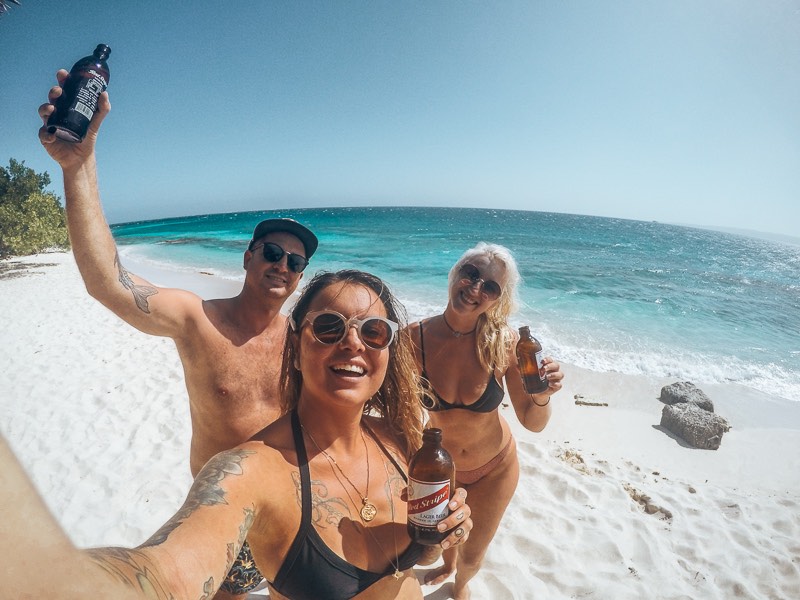 Friends having fun on Lime Cay Island Jamaica