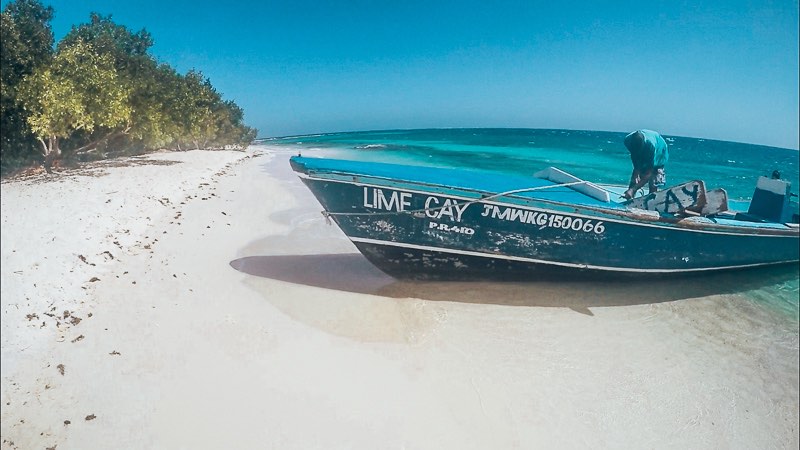 Lime Cay Boat In Jamaica