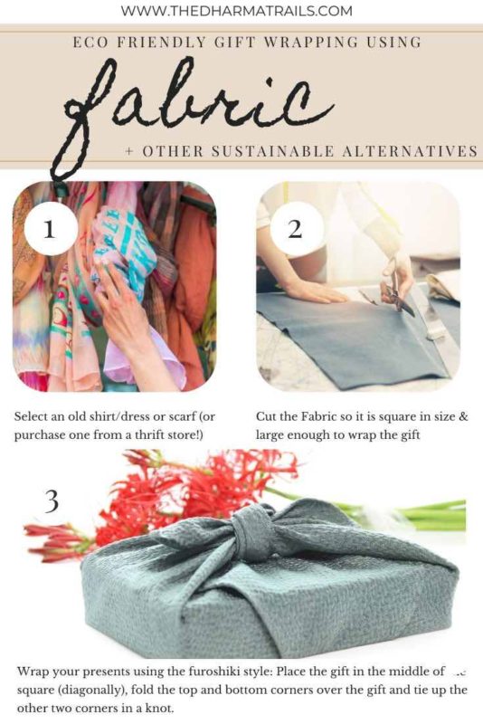 eco friendly gift wrapping using fabric infographic