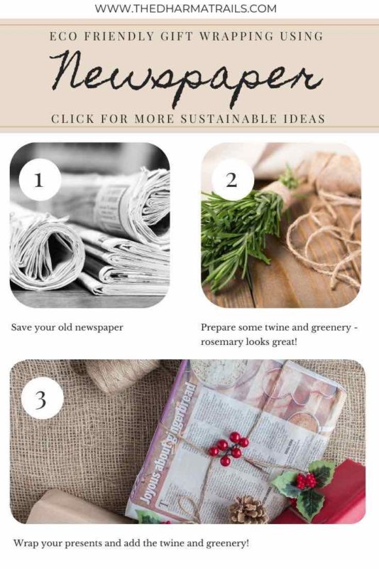 eco friendly gift wrapping using newspaper infograph