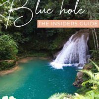 blue hole waterfall with text overlay the insiders guide