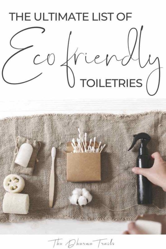 natural products with text overlay the ultimate list of eco friendly toiletries