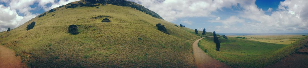 Rano Raraku National Park hillside panorama