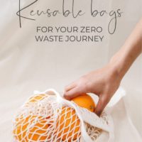 reusable grocery bags with text overlay the 5 best reusable bags for your zero waste journey