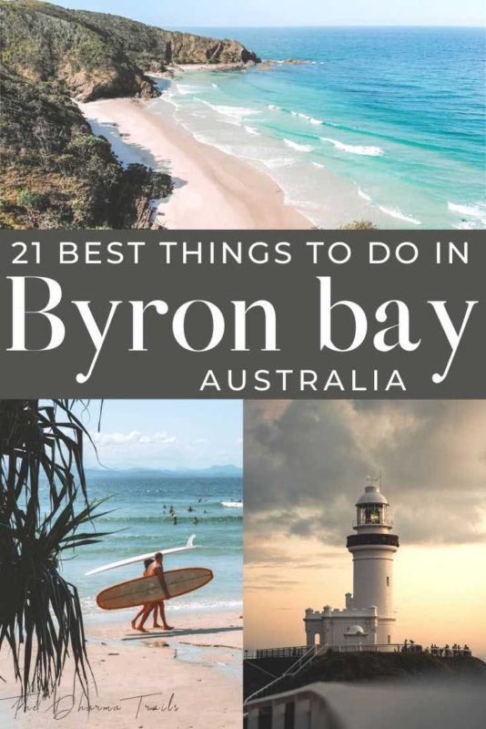 Byron bay lighthouse and beaches with text overlay 21 best things to do