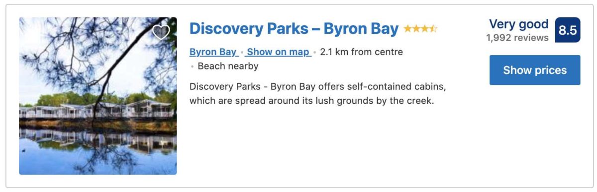 Discovery Parks Byron Bay booking