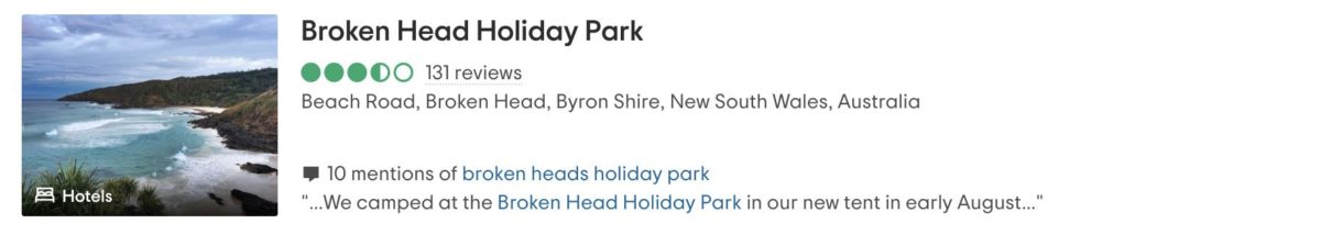 broken head holiday park
