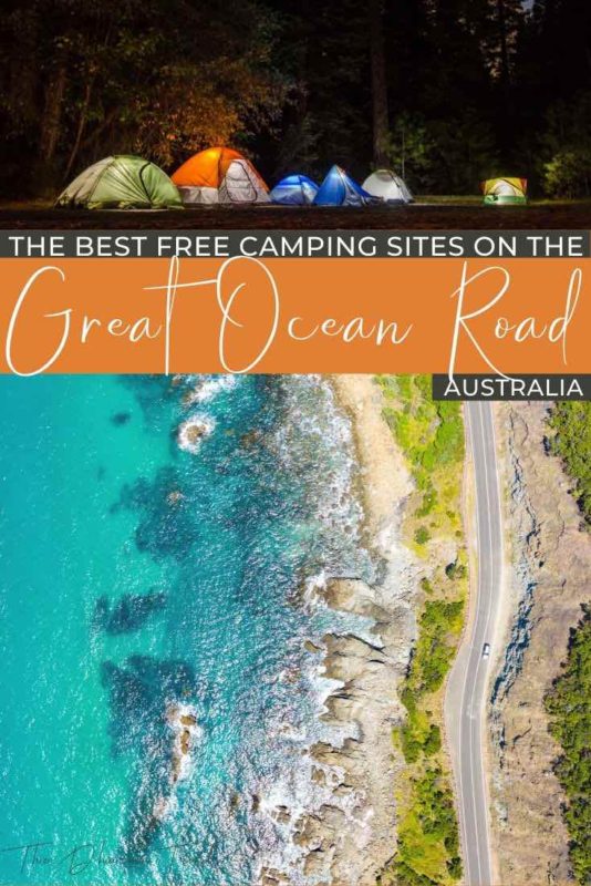 the great ocean road with text overlay the best free camping sites on the great ocean road australia