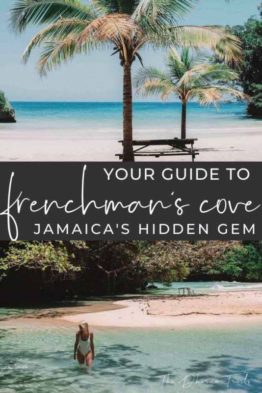 frenchmans cove with text overlay jamaicas hidden gem