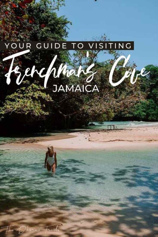 beautiful beach with text overlay your guide to visiting frenchmans cove