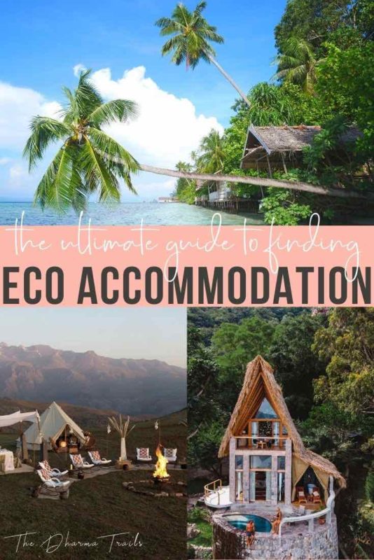 various eco hotels with text overlay