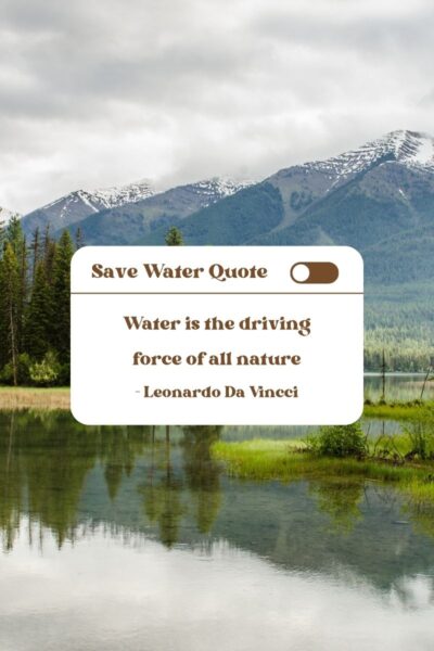 save water quote "water is the driving force of all nature"