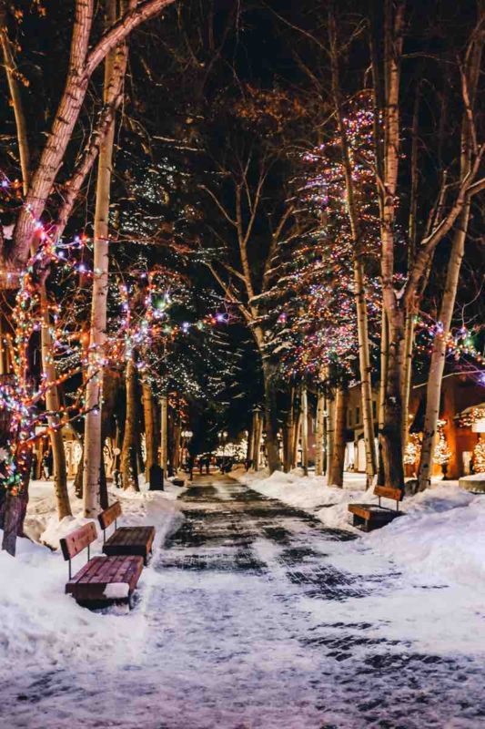 Christmas in Aspen Colorado lights