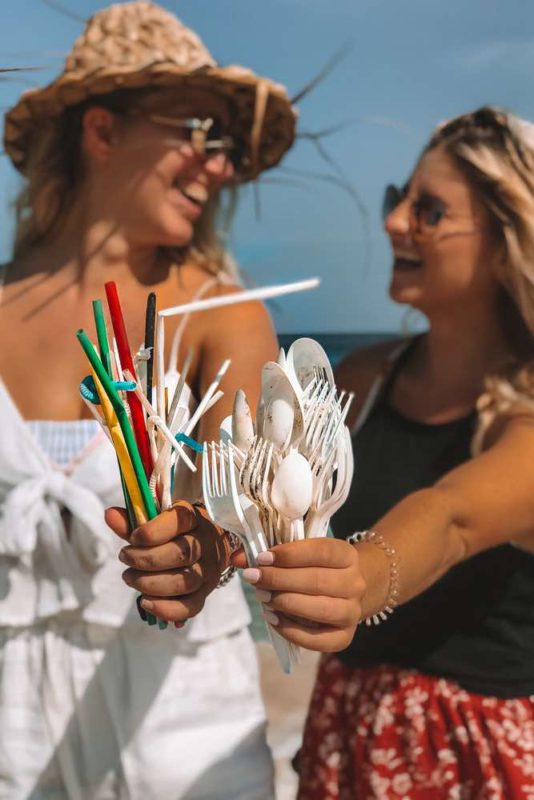 say no to plastic straws and cutlery