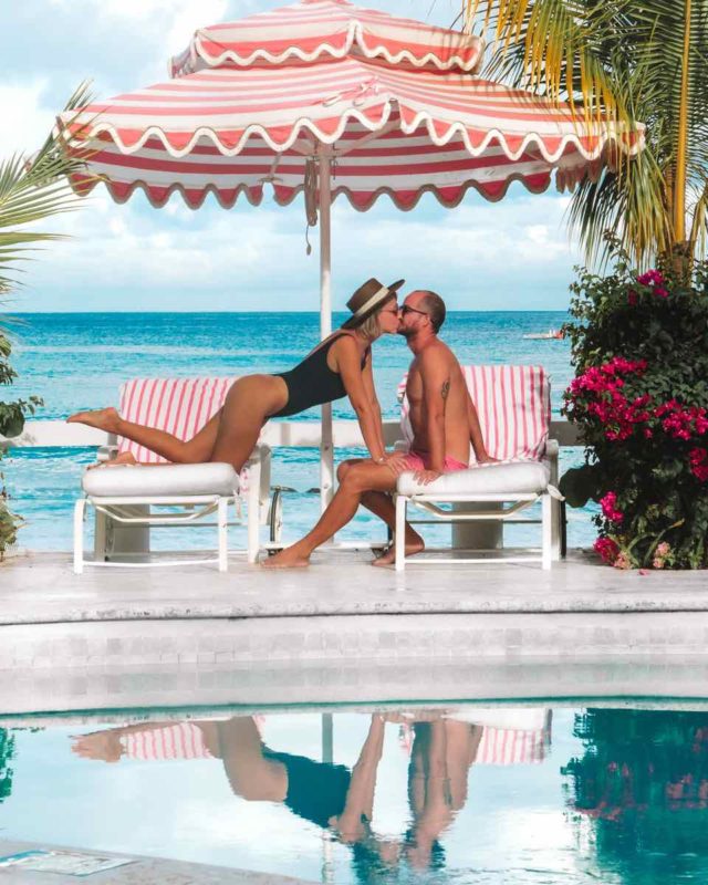 Travel couple at Cobblers Cove Barbados