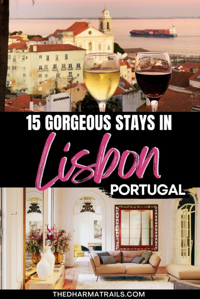 Lisbon apartment interior with text overlay 15 gorgeous stays in lisbon portugal