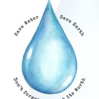 water drop with text overlay save water, save earth, dontn forget to value its worth