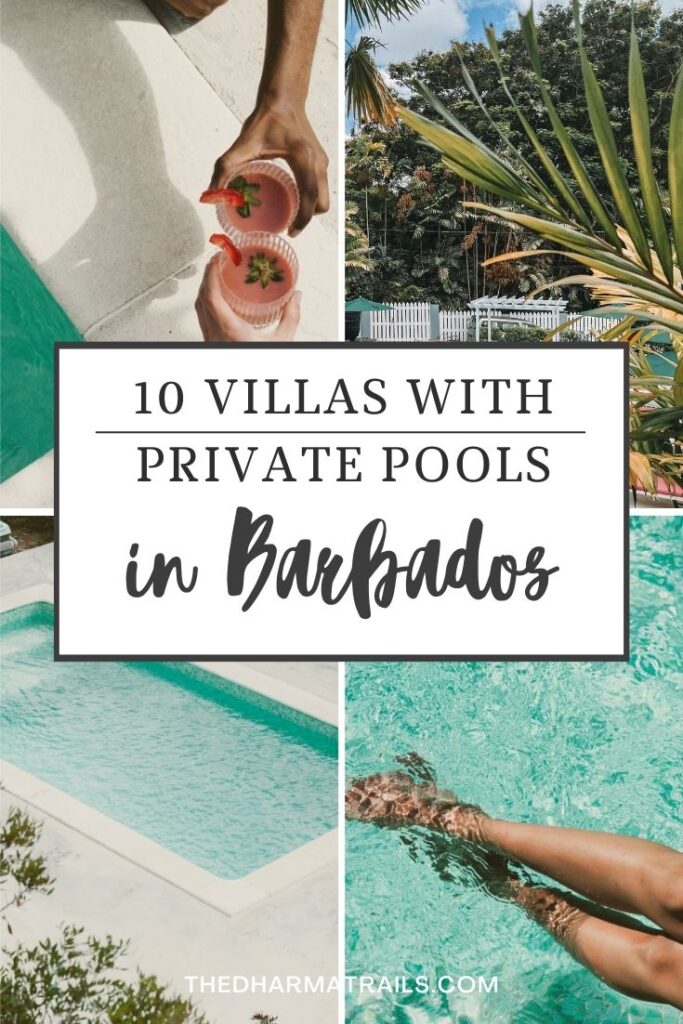 aesthetic pool side images with text overlay 10 villas with private pools in barbados