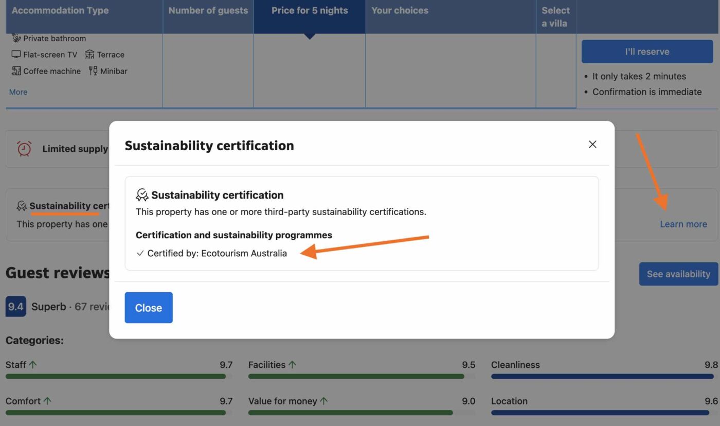 eco resort sustainability certification